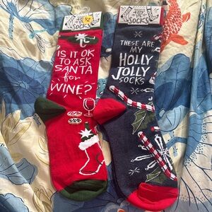 Primitives by Kathy Red and Blue Holiday Socks